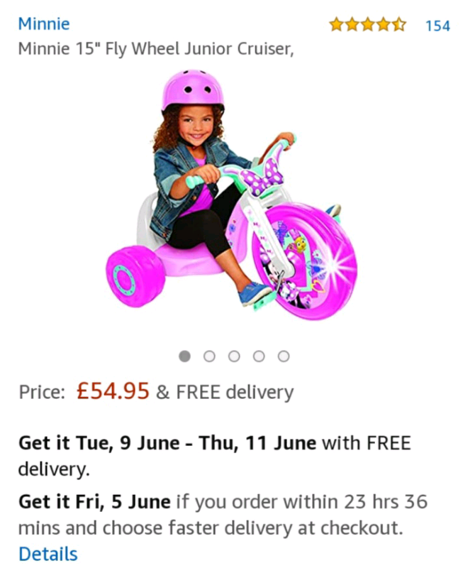 disney junior minnie tricycle